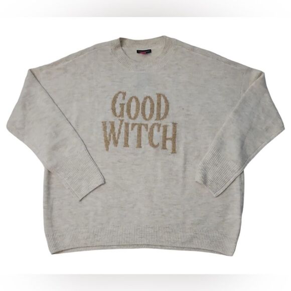 NWT Women's Cream Sweater with 'Good Witch' Design - Picture 4 of 8